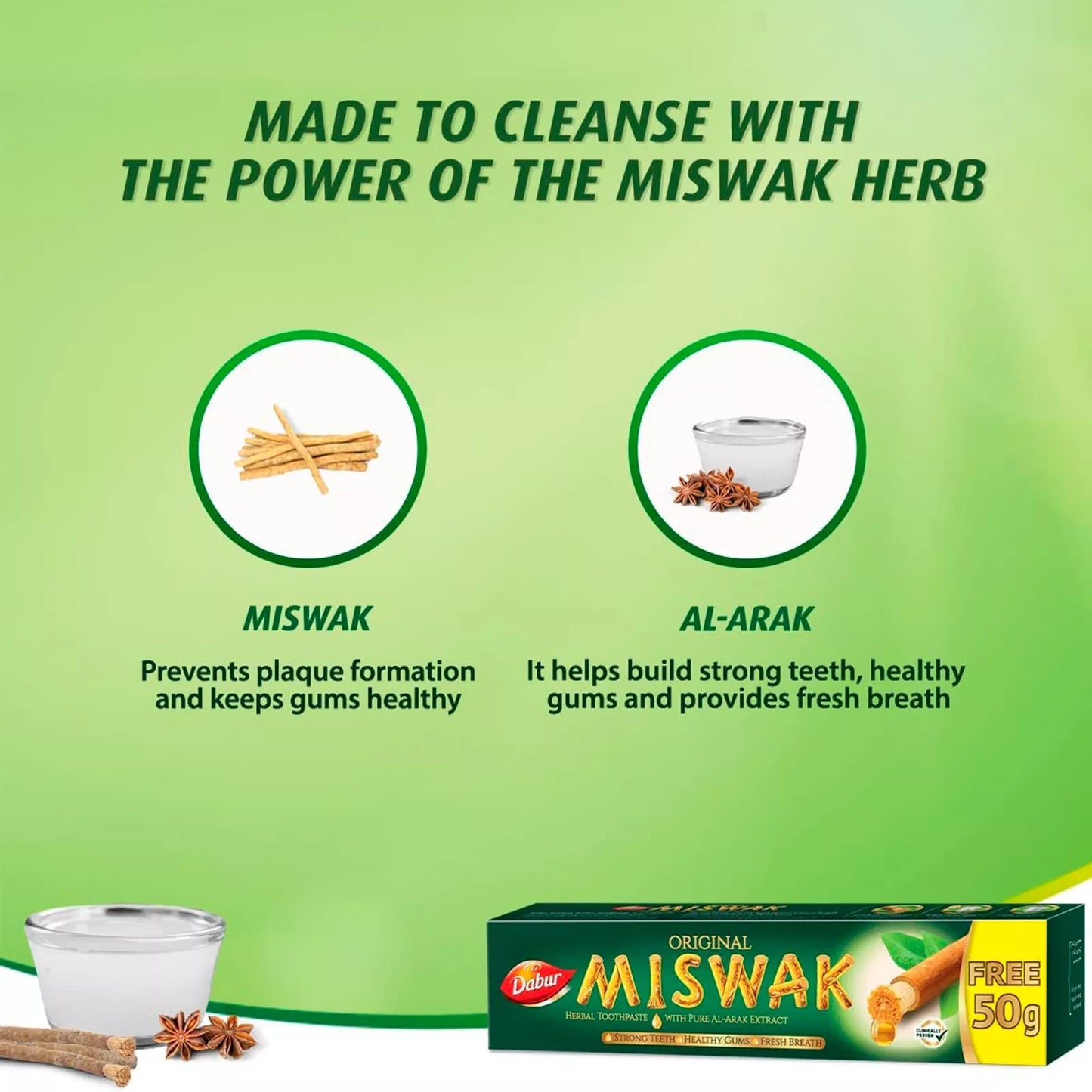 Miswak Toothpaste Natural Herbal 120GM